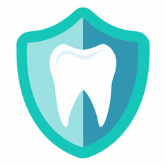 Teeth protection vector on white background.