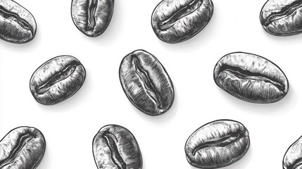 Fototapeta premium Coffee beans illustration