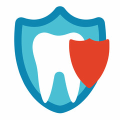 Teeth vector on white background.