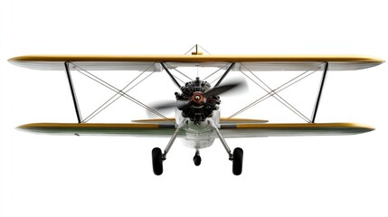 Aviation Icon: A vintage biplane takes center stage, its wings spread wide, ready for flight. Witness the grace of a bygone era, capturing the thrill of aviation.