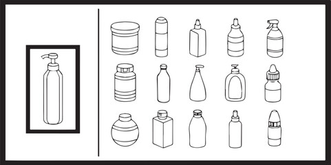 Bootle Dark Silhouette Shapes Vector Set