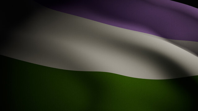 Realistic 3D Genderqueer Pride Flag render