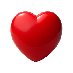 3D Render Of Glossy Red Heart On White Background Represents Love