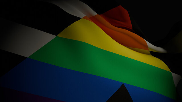 realistic 3D render of the Straight Ally flag