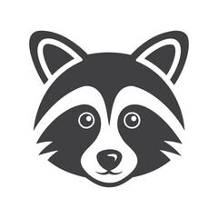 wild raccoon animal head icon