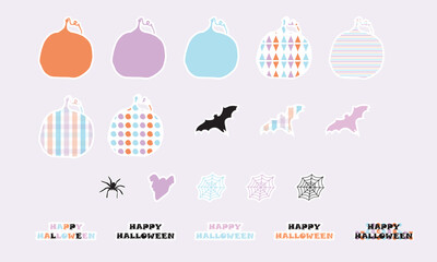 Halloween stickers set in vector