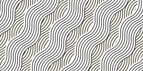 Abstract geometric pattern with wavy lines. Interlacing rounded stripes stylish design. Seamless vector background.