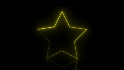 abstract glowing star shape outline illustration on dark background.