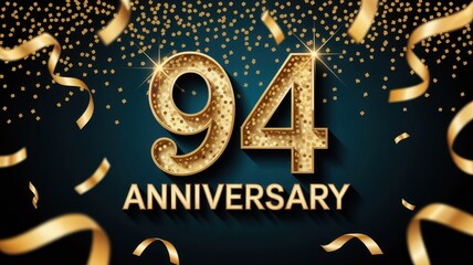 Gold celebratory design for ninety-fourth anniversary.