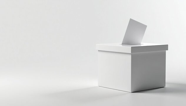 Voting booth, ballot box, isolated on white background , asset, metal