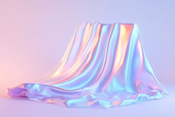 Pastel draped fabric on pedestal