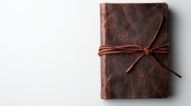 This image showcases a beautifully crafted dark leather notebook, exuding a classic charm and ideal for writers and artists seeking a stylish way to record thoughts.
