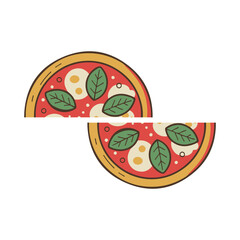 High-Quality Pizza Illustration White Background.