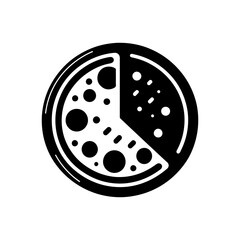 Flat Pizza Slice Design on White.