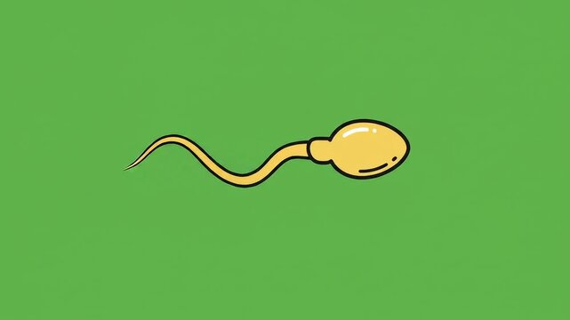 vector animation of a sperm in greenscreen background