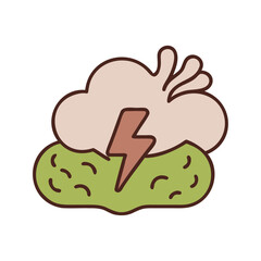 cloud with energy power icon