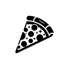 Crisp Pizza Slice Graphic High-Res White Background.