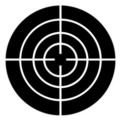 Black And White Target With Concentric Circles And Crosshair Design Illustration