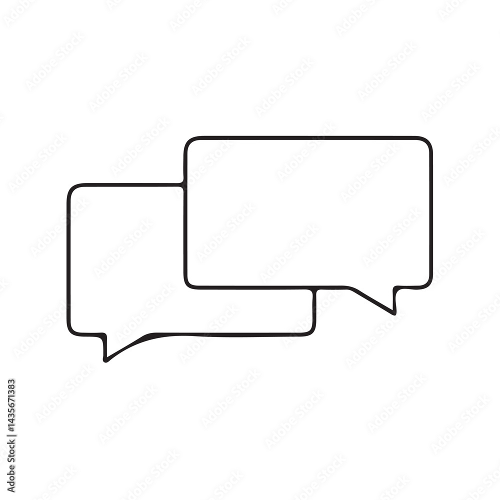 Poster text message icon set in line style.. social media message sign. vector illustration eps 10
