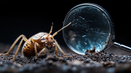 A breathtaking macro photograph of a bedbug under magnification, exposing intricate details of its architecture, emphasizing the complexity of life in the miniature world.