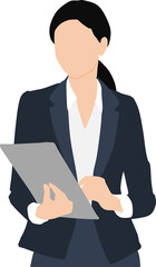 プレゼンするビジネスウーマンのイラスト