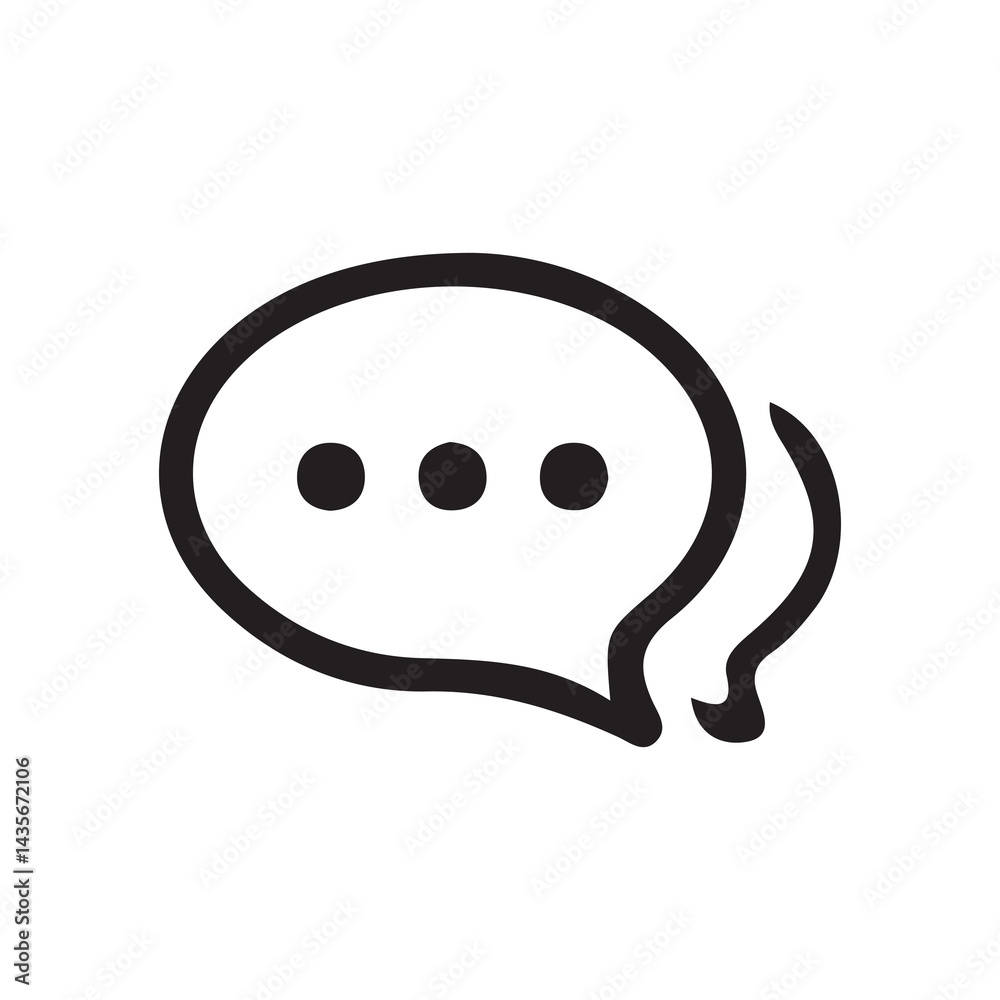 Poster text message icon set in line style.. social media message sign. vector illustration eps 10