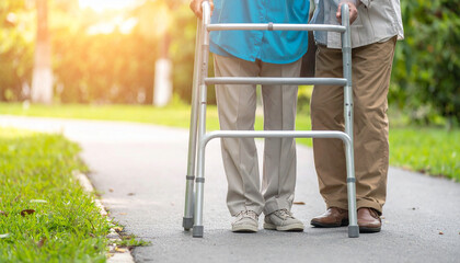 Older senior in need of help with walking and moving around at an elderly age