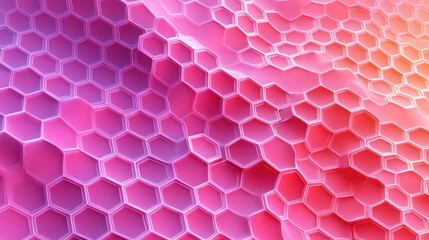 Obraz premium Abstract pink and orange hexagonal pattern background.