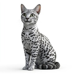 Photo of Egyptian Mau Cat Isolated on white background, high quality