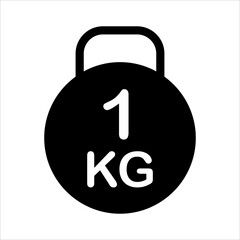Obraz premium kettle bell glyph icon vector illustration isolated on white background