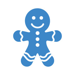 blue gingerbread man icon