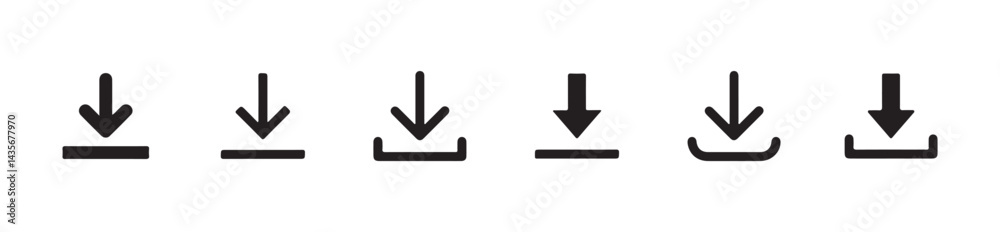 Fototapete download icon set. download sign and symbol.. files download and upload icons symbol in line and fla