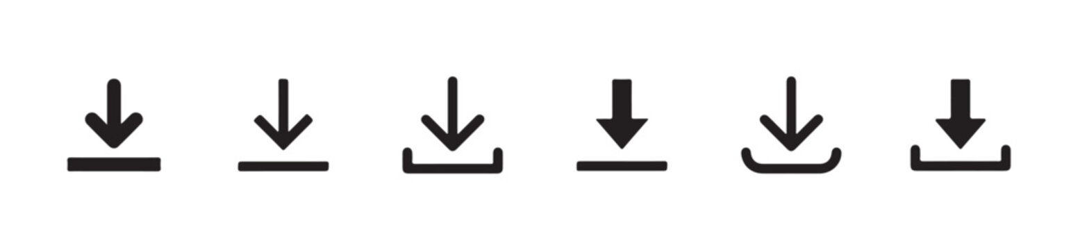 Download icon set. download sign and symbol.. Files download and upload icons symbol in line and flat style on white background. Vector Eps 10