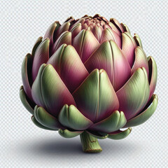 Obraz premium Fresh Artichoke Isolated on White Background with Transparent Effect 