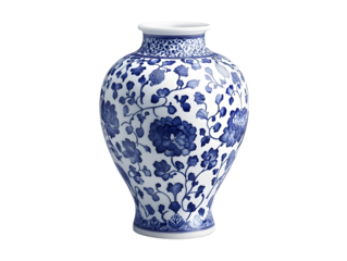 Ornate porcelain vase with intricate floral design