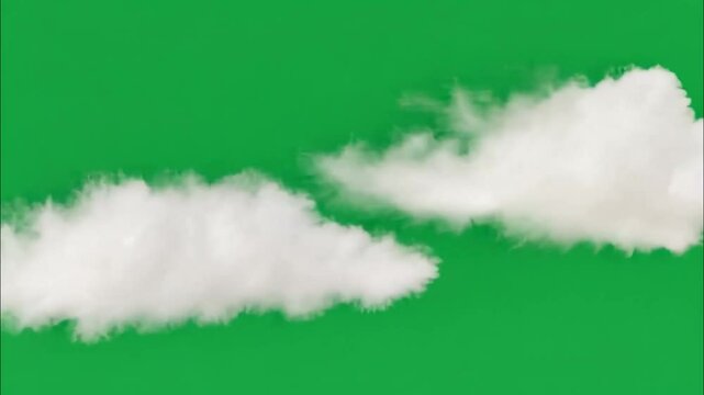 Abstract Clouds on Green Screen with Soft Movement and Dreamy Effect