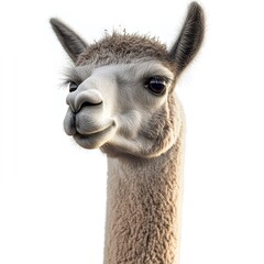 Obraz premium Photo of Close up Alpaca Isolated on white background,