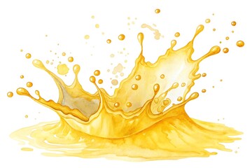 Abstract Yellow Color Watercolor Painting Illustration