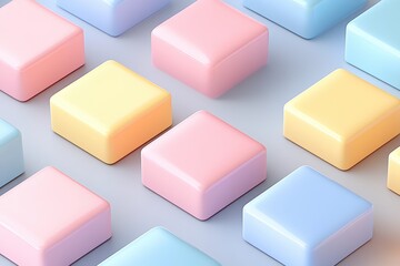 Obraz premium Pastel colored geometric cubes