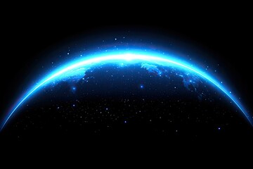 Fototapeta premium Planet Earth glows in dark space