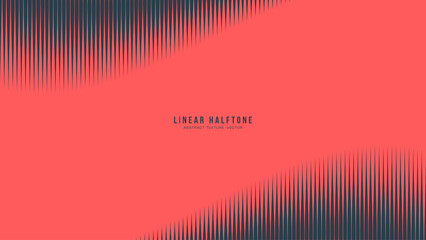 Wavy transition of vertical halftone lines flows diagonally across glowing red canvas vector abstract background. Eye-catching and futuristic style perfect for tech interfaces and digital art projects