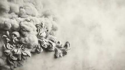 Ornate Plaster with Smoke, and Wall Art.