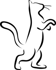 A jumping Cat silhouette