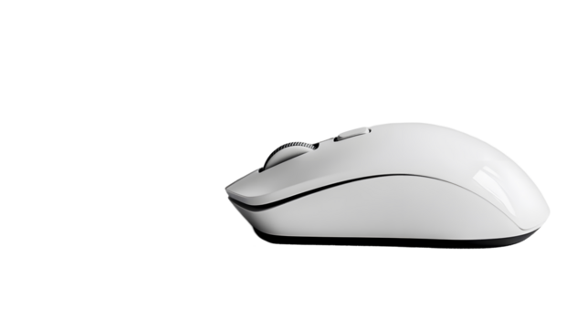 Sleek white computer mouse
