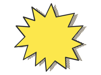 ドット柄の影のあるトゲトゲの吹き出し　5