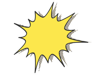 ドット柄の影のあるトゲトゲの吹き出し　6