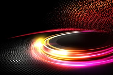 Abstract dynamic graphic design with glowing rings