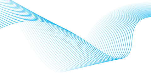 Abstract blue smooth waves on white background. vector eps10