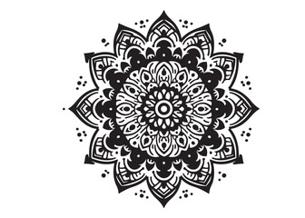 vector silhouette of a black mandala vector logo silhouette, mandala logo icon silhouette vector, mandala floral design silhouette vector, a black and white mandala silhouette design icon logo vector 
