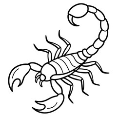 Scorpion Silhouette in Line Art